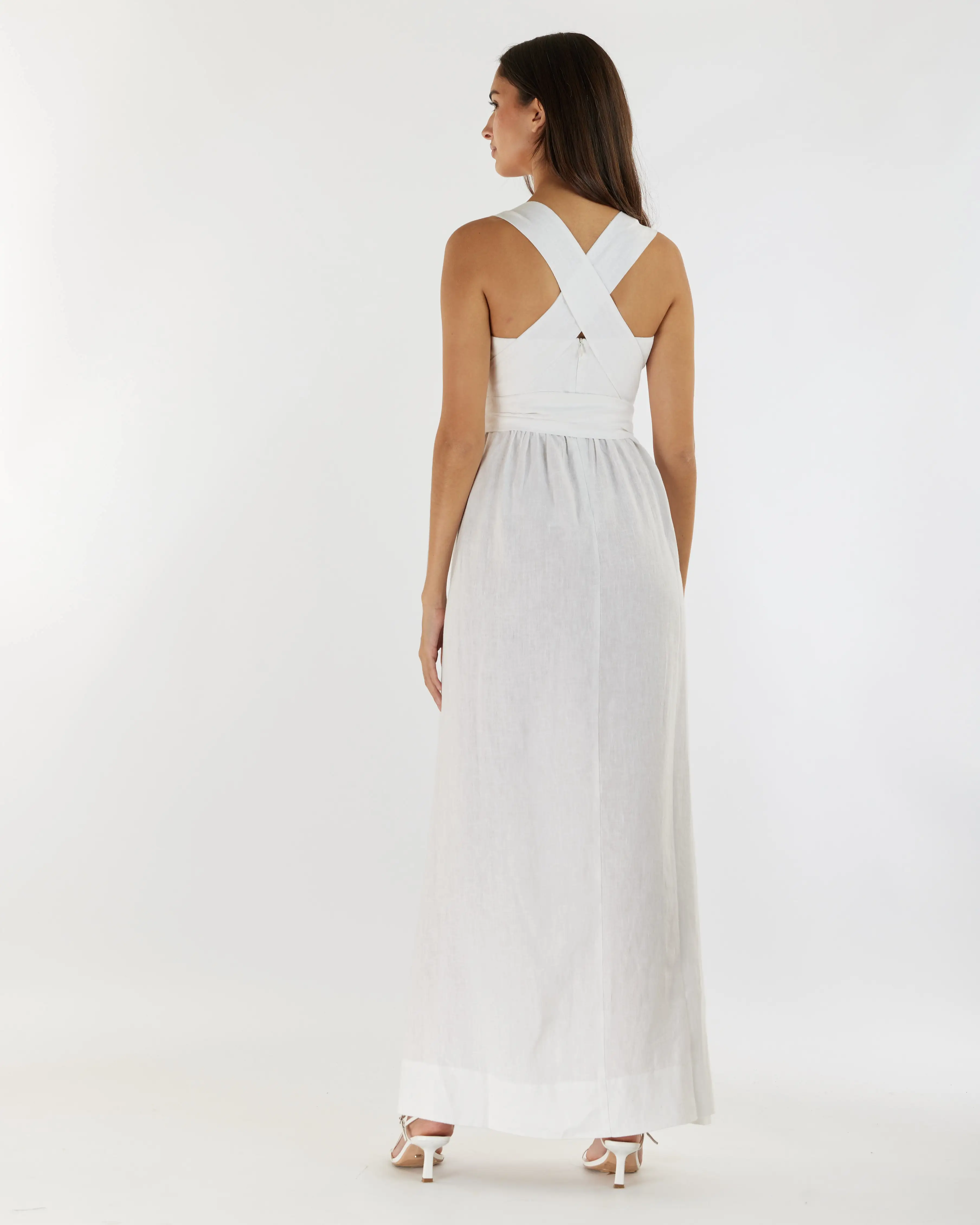 Juliette Linen Maxi Dress - White