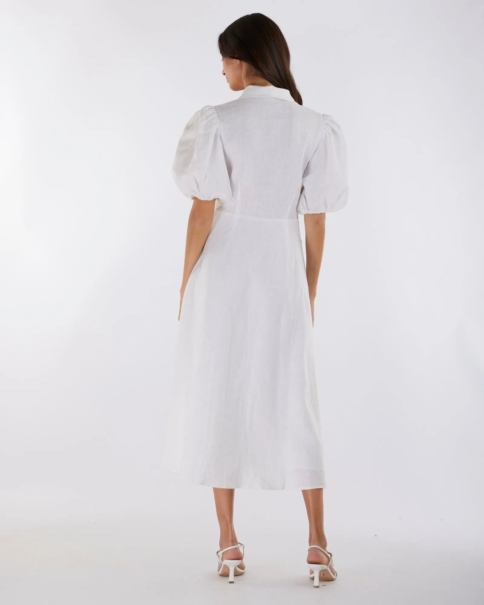 Julius Linen Midi Dress - White