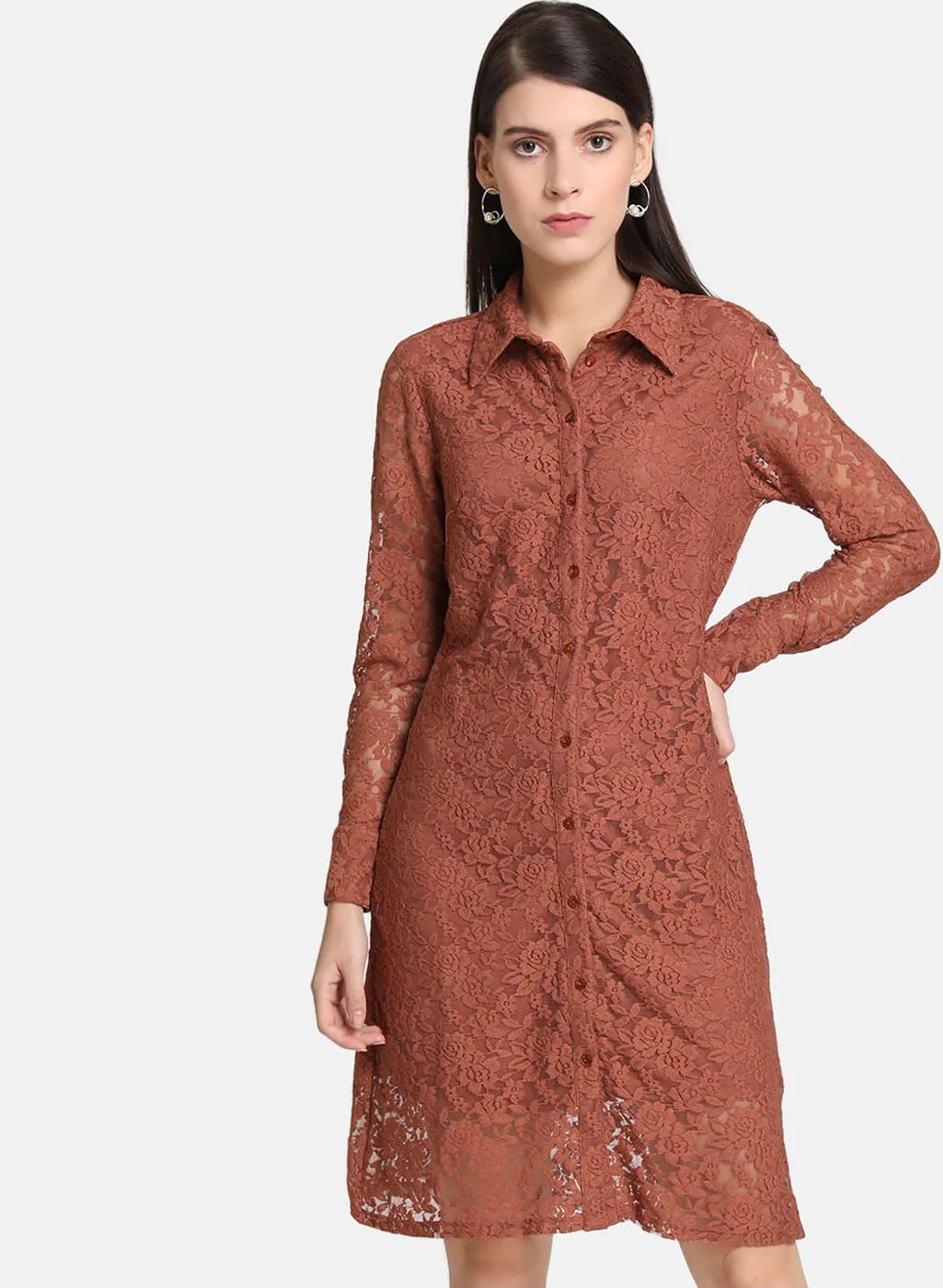 Lace Shirt Dress