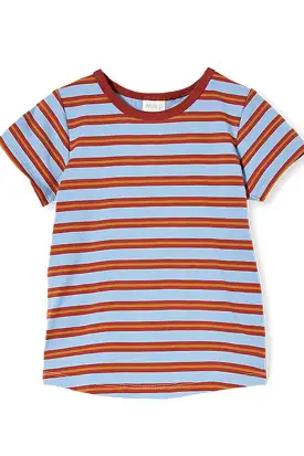 *Last Size* Milky Stripe Tee - Blue/Tan - Size 3yr