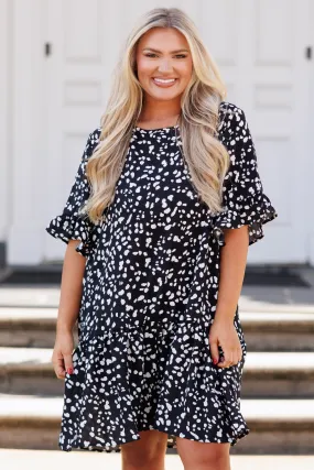 Lazy Leopard Dress, Black