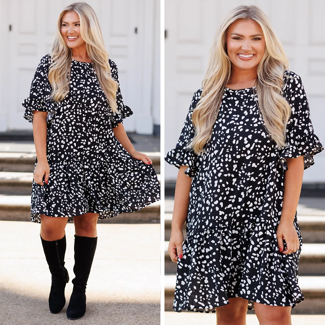 Lazy Leopard Dress, Black