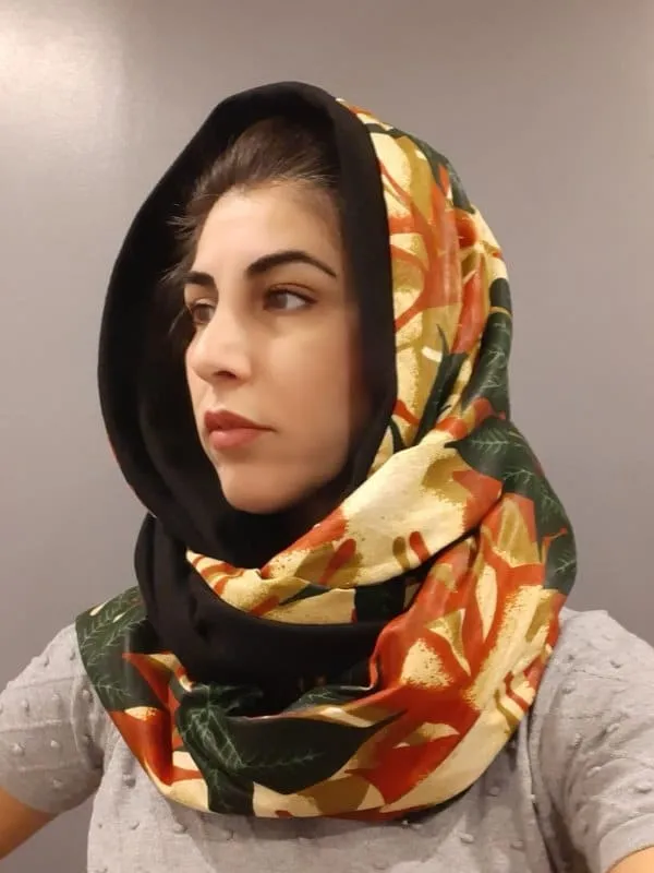 Leaf Print Ankara Unisex African Infinity Neck Scarf Snood - African Clothing Store | JT Aphrique