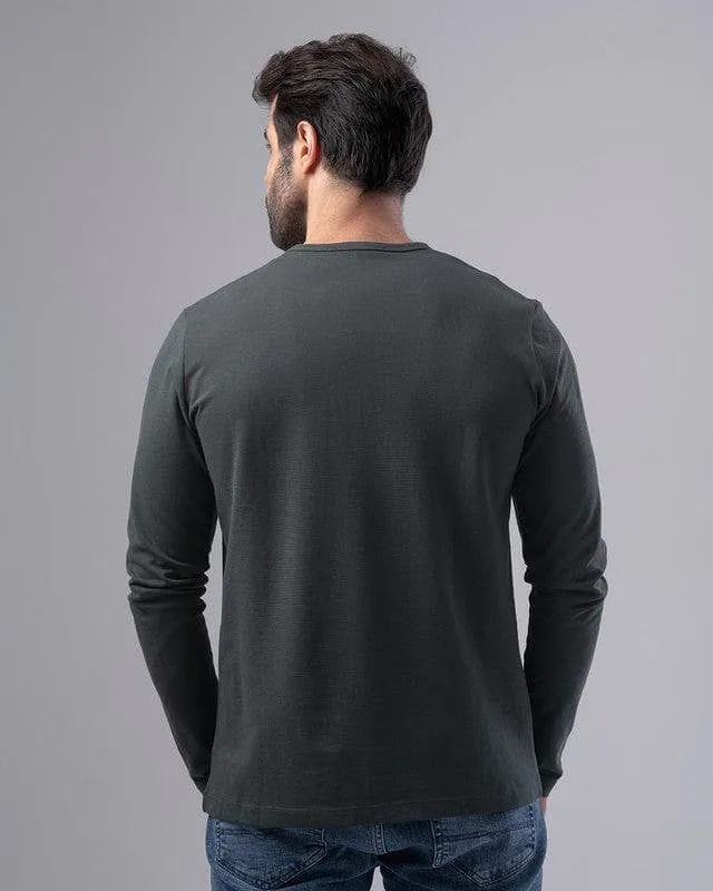 LONG SLEEVE SLIM T-SHIRT - DARK OLIVE