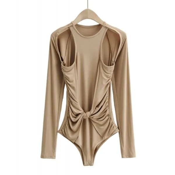 Long sleeve slim fit bodysuit for women