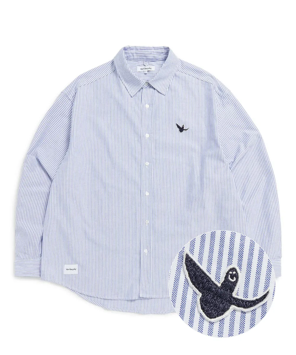 Mark Gonzales  |[MARK GONZALES] ★ANGEL WAPPEN STRIPE OXFORD SHIRT