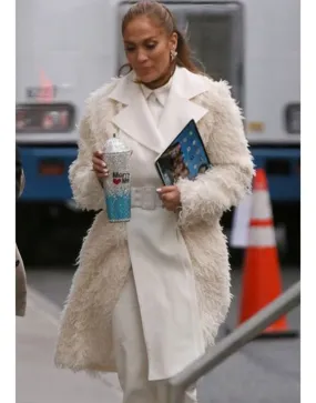 Marry Me 2022 Jennifer Lopez White Fur Coat | Kat Valdez White Fur Coat