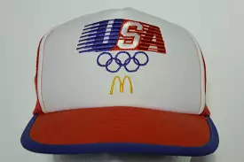 McDonalds USA Olympics 1984 Vintage 80's Automotive Trucker Snapback Adjustable Hat