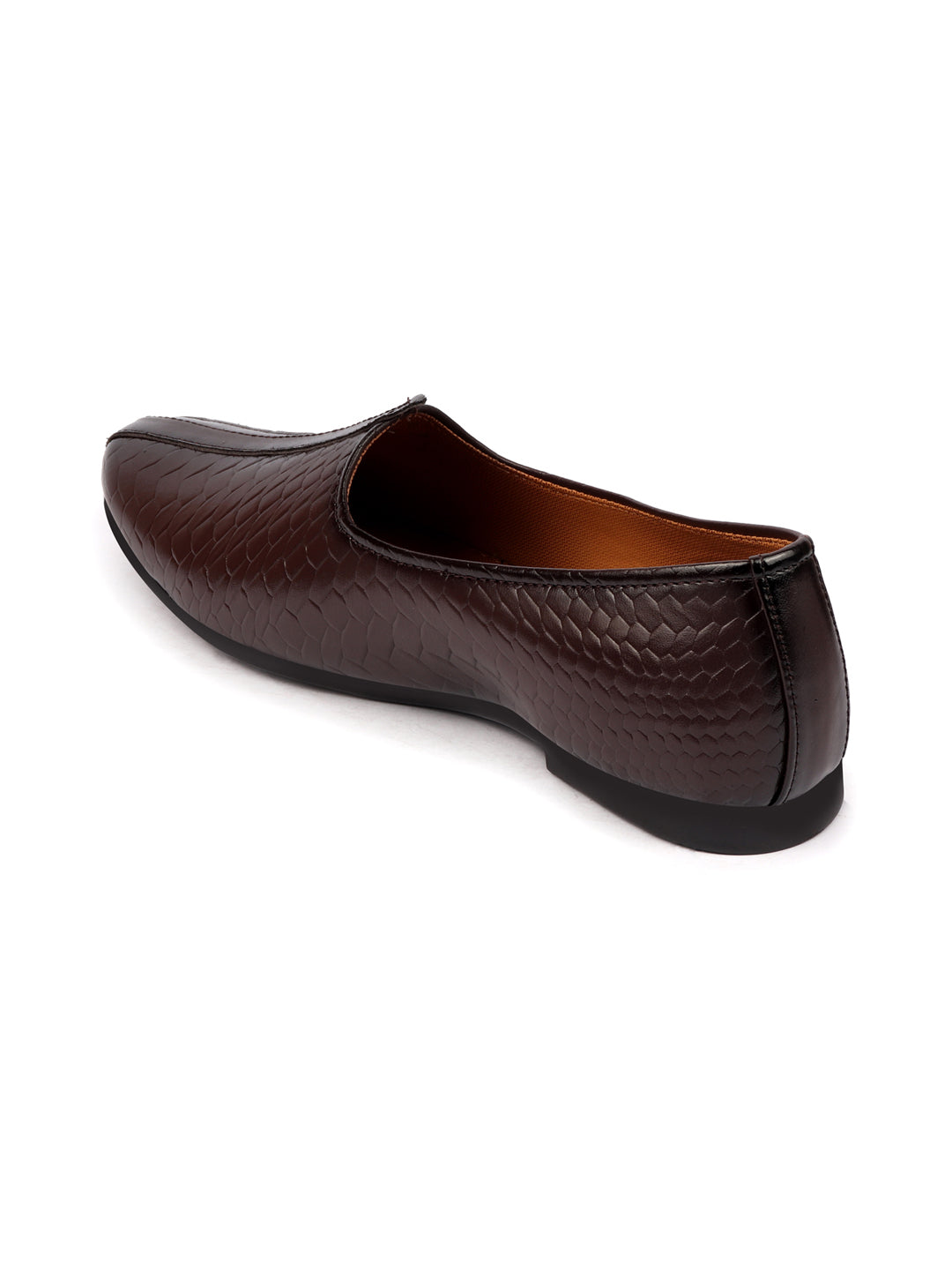 Men Brown Ethnic Slip-On Juttis