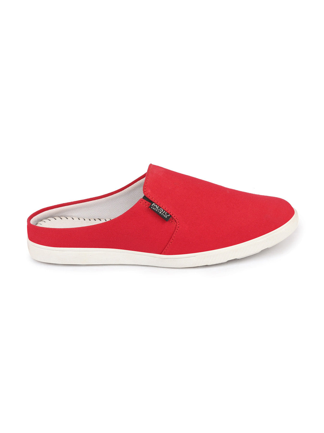 Men Red Casual Canvas Slip-On Shoes