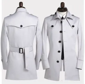 Men's Lapel Trench Coat Korean Version