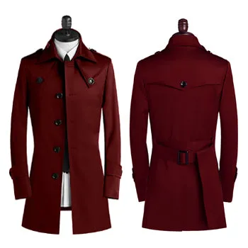 Men's Lapel Trench Coat Korean Version