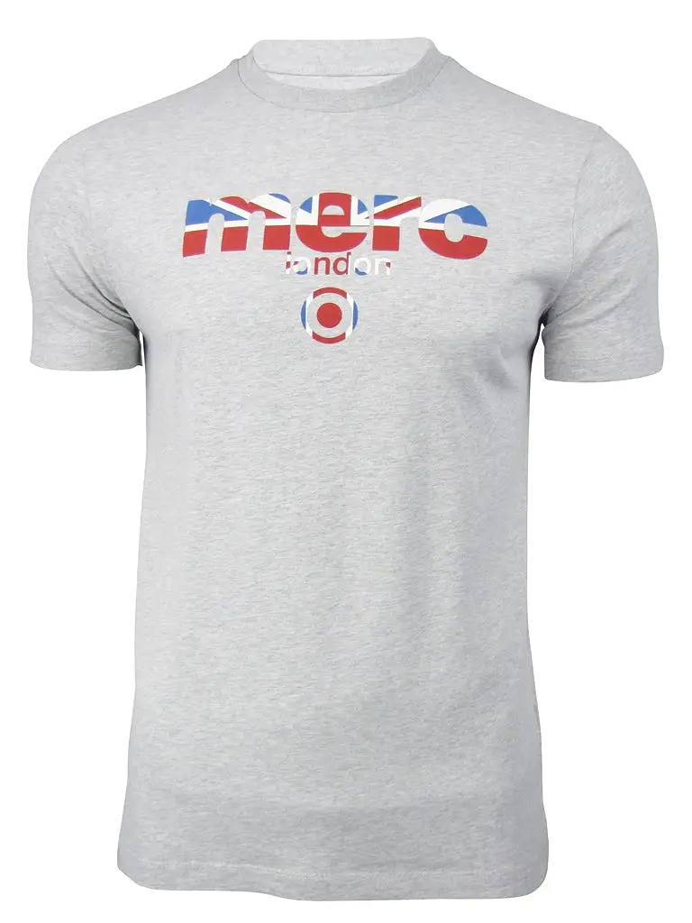 Mens Merc London T Shirt 'Broadwell' Raised Rubber Union Jack Print