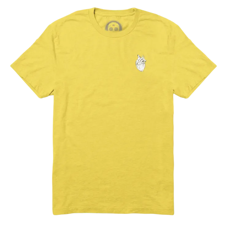 Midnight Skateboarding - Anatomical Heart Forever (Prism) Tee - Yellow