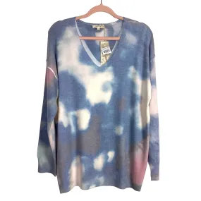 Mystree Blue Tie Dye V-Neck Sweater NWT- Size M