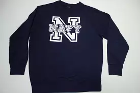 Navy Military Vintage 80's Big Logo Spellout Crewneck Sweatshirt