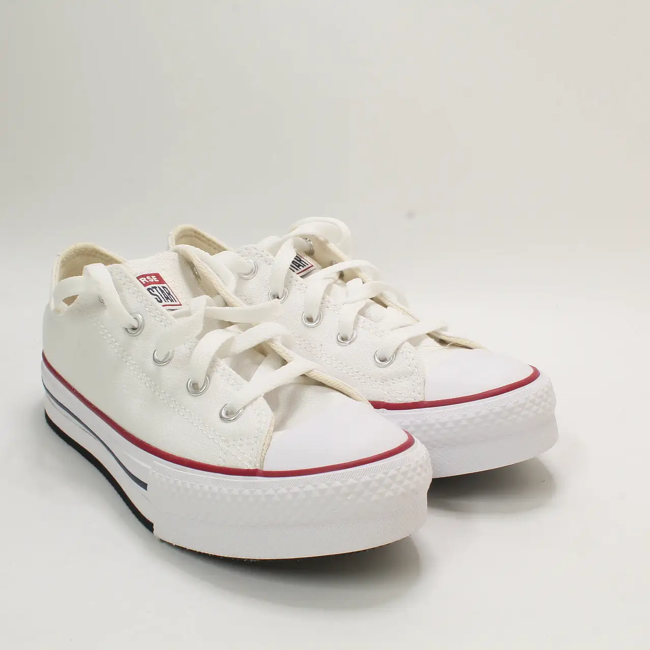 Odd Sizes - Kids Converse All Star Eva Lift Low Youth White Garnet Midnight Navy - UK Sizes Right 2 Youth/Left 1 Youth