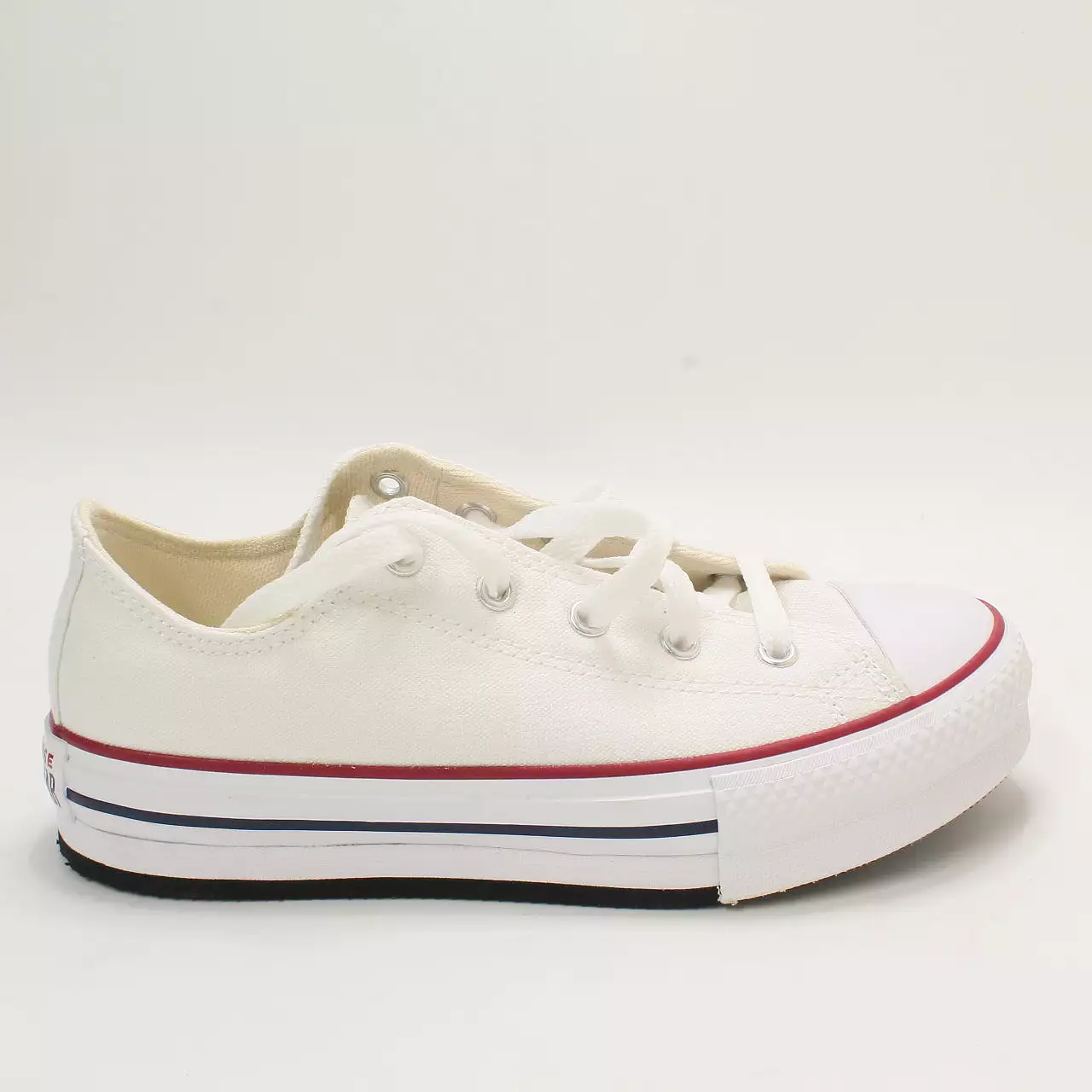 Odd Sizes - Kids Converse All Star Eva Lift Low Youth White Garnet Midnight Navy - UK Sizes Right 2 Youth/Left 1 Youth