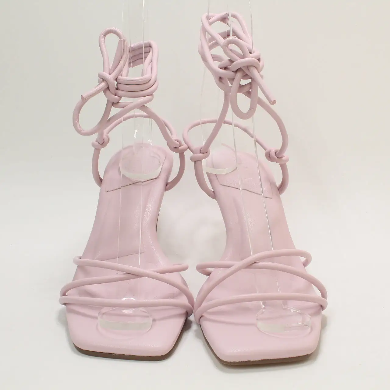 Odd Sizes - Womens OFFICE Maddox Strappy Knot Kitten Heel Sandals Pink - UK Sizes Right 5/Left 4