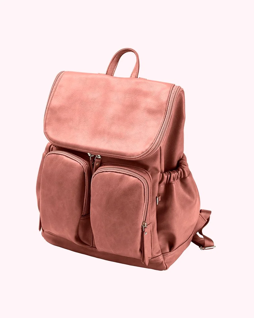 OiOi Signature Nappy Backpack - Dusty Rose Vegan Leather