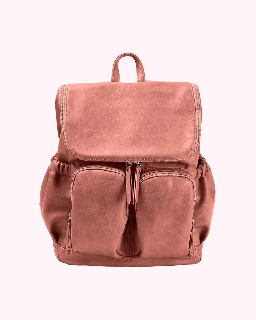 OiOi Signature Nappy Backpack - Dusty Rose Vegan Leather