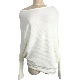 Olivaceous Cream Wide Neck Dolman Sleeve Sweater- Size M