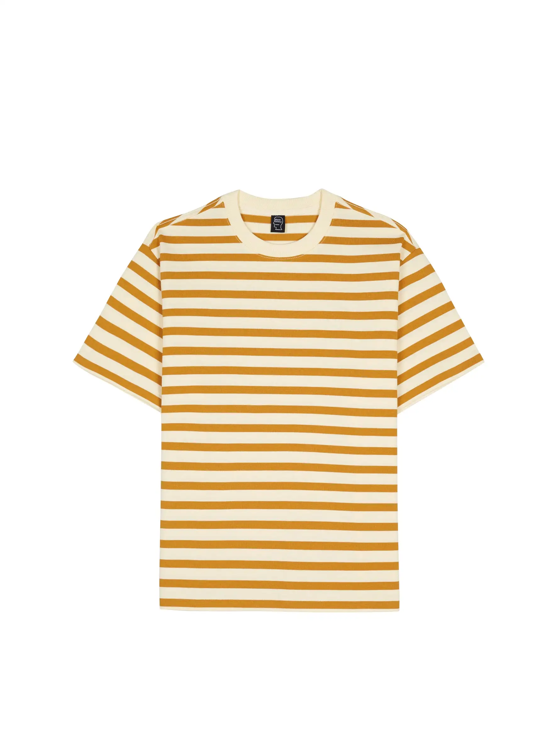 Organic T-shirt Gold & Ecru Stripe