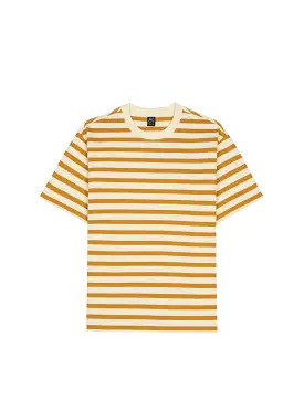 Organic T-shirt Gold & Ecru Stripe