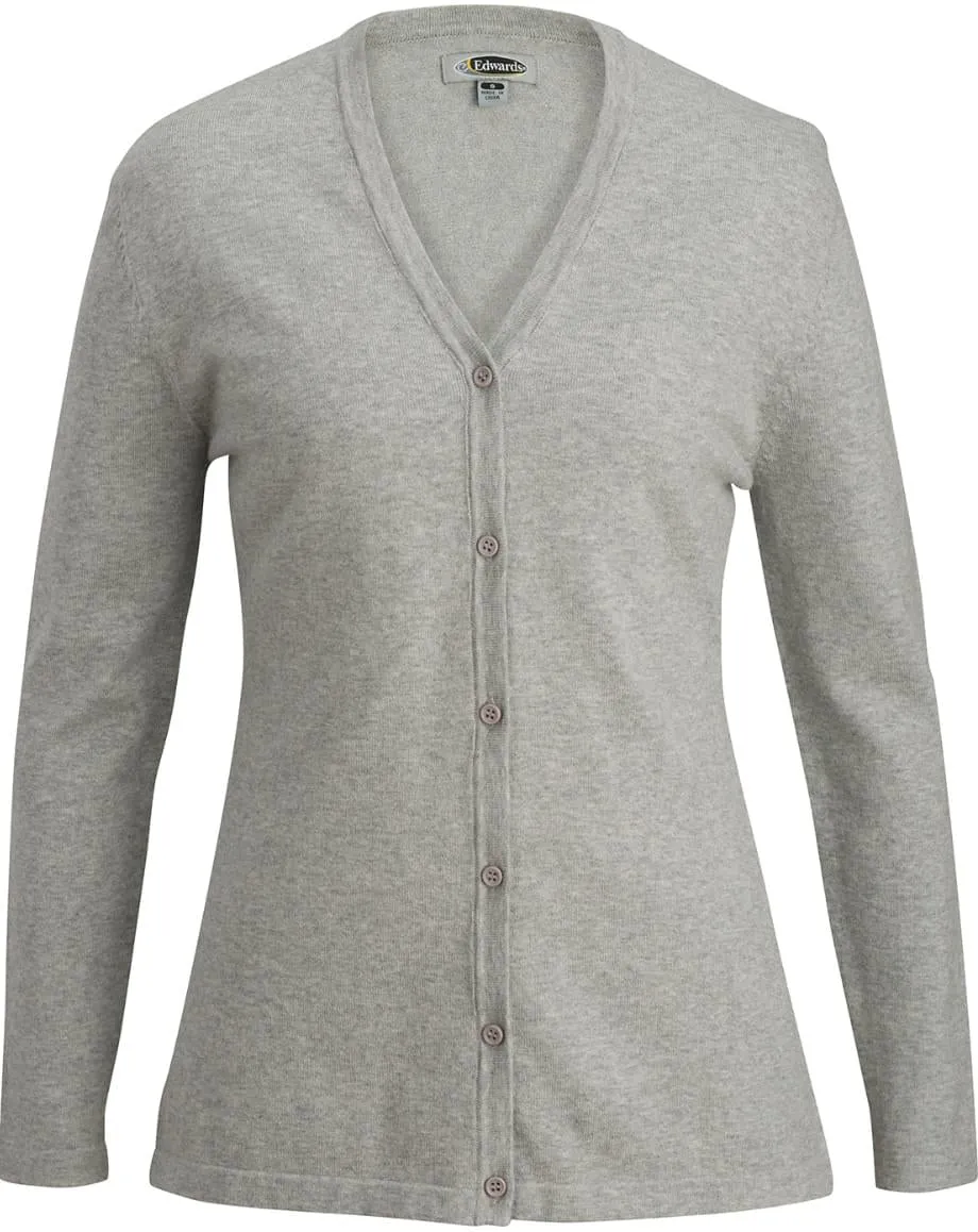 OUTLET-Edwards Ladies V-Neck Fine Gauge Long Cardigan Sweater