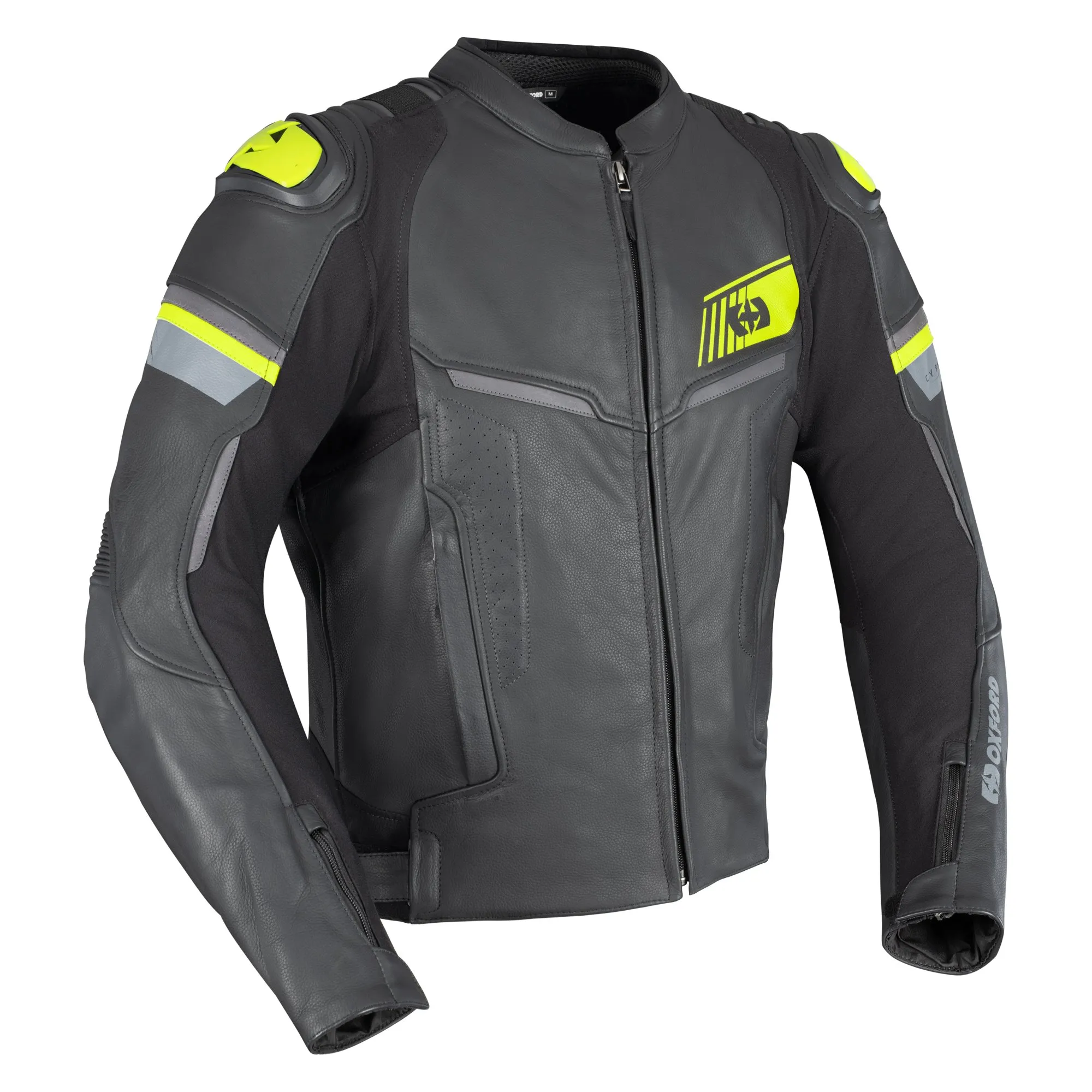 Oxford Cypher 1.0 Leather Jacket - Black/Yellow