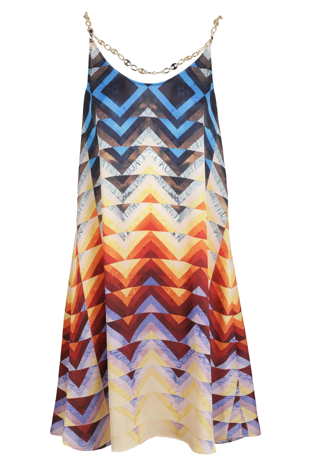 Paco Rabanne Geometric Printed Chain Linked Dress