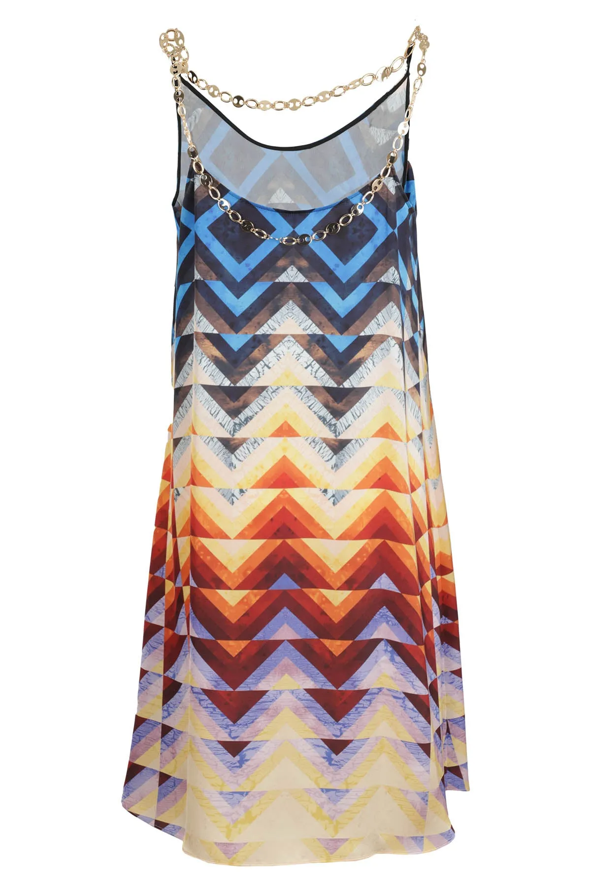 Paco Rabanne Geometric Printed Chain Linked Dress