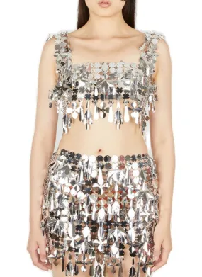 Paco Rabanne Mirror Disc Chain Cropped Top