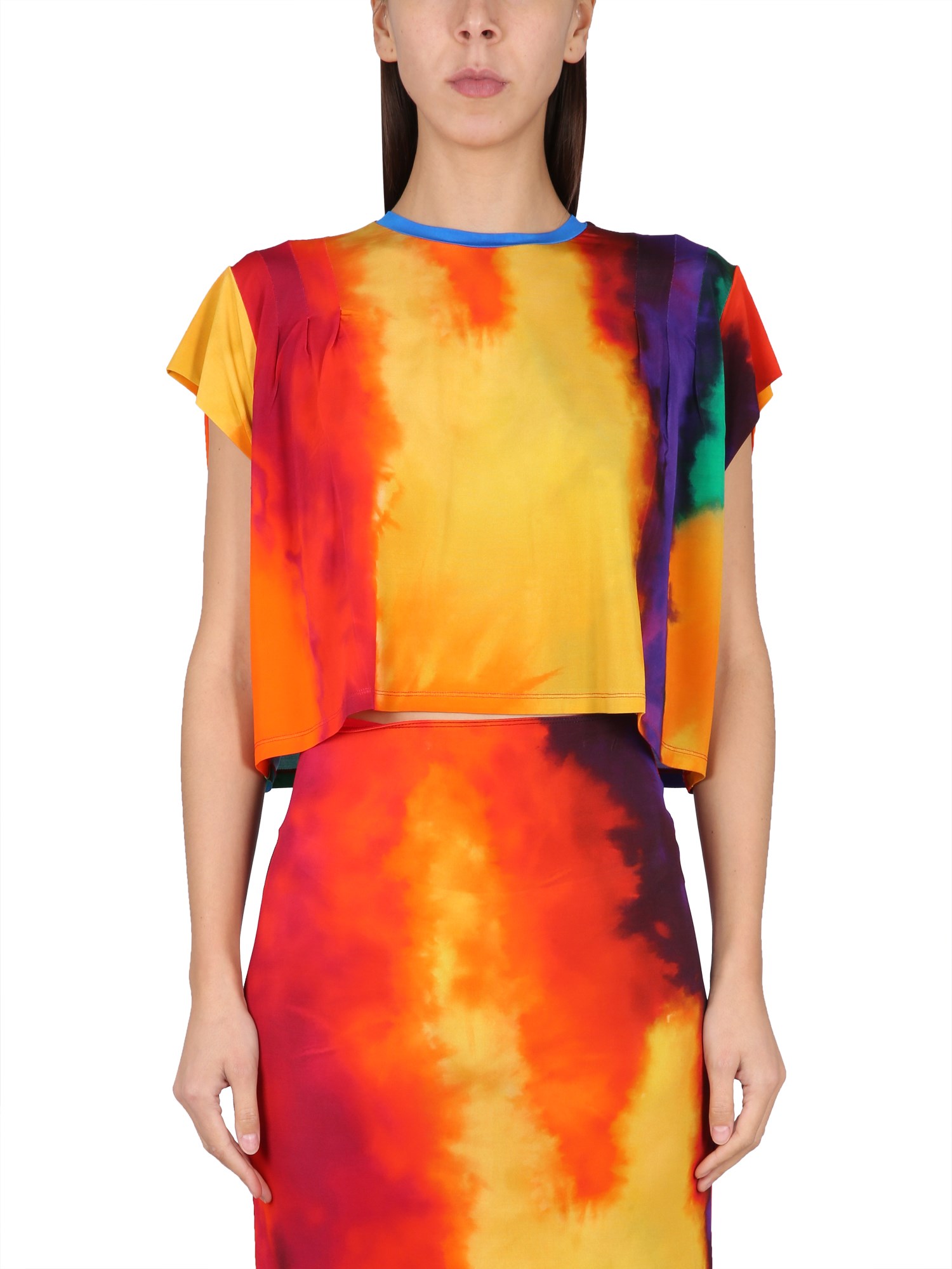 PACO RABANNE    MULTICOLOR CROPPED T-SHIRT