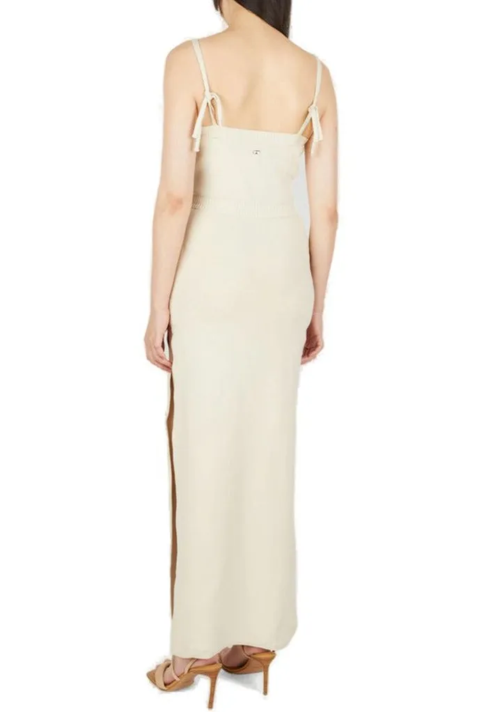 Paco Rabanne Ring Embellished Side-Slit Dress