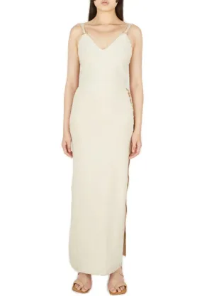 Paco Rabanne Ring Embellished Side-Slit Dress