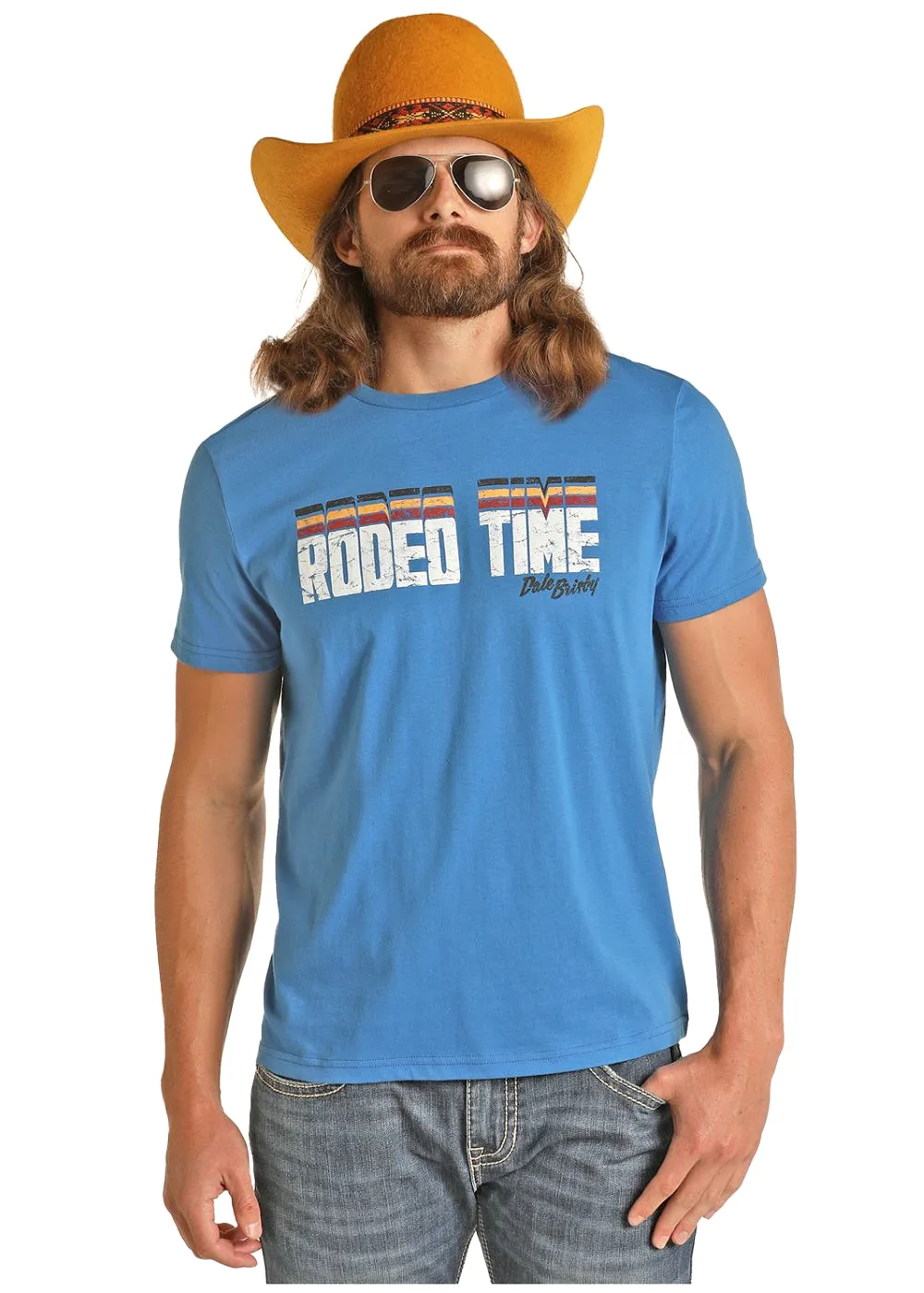 'Panhandle-Rock & Roll' Unisex Dale Graphic Tee - Blue