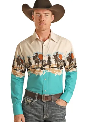 Panhandle Slim Mens Cowboys Ride Long Sleeve Shirt