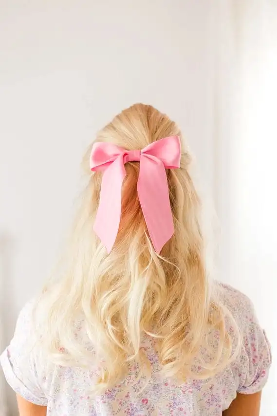 Pink Luxe Satin Hair Bow