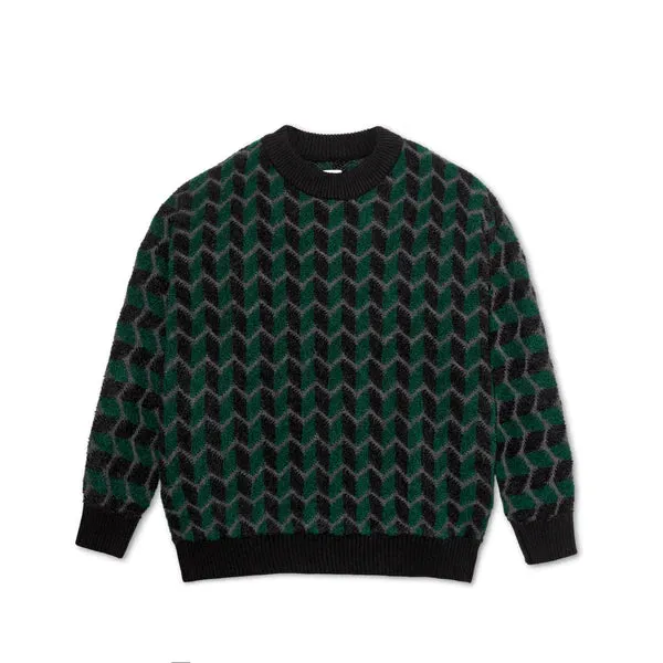 Polar Skate Co Zig Zag  Knitted sweater Black/Teal