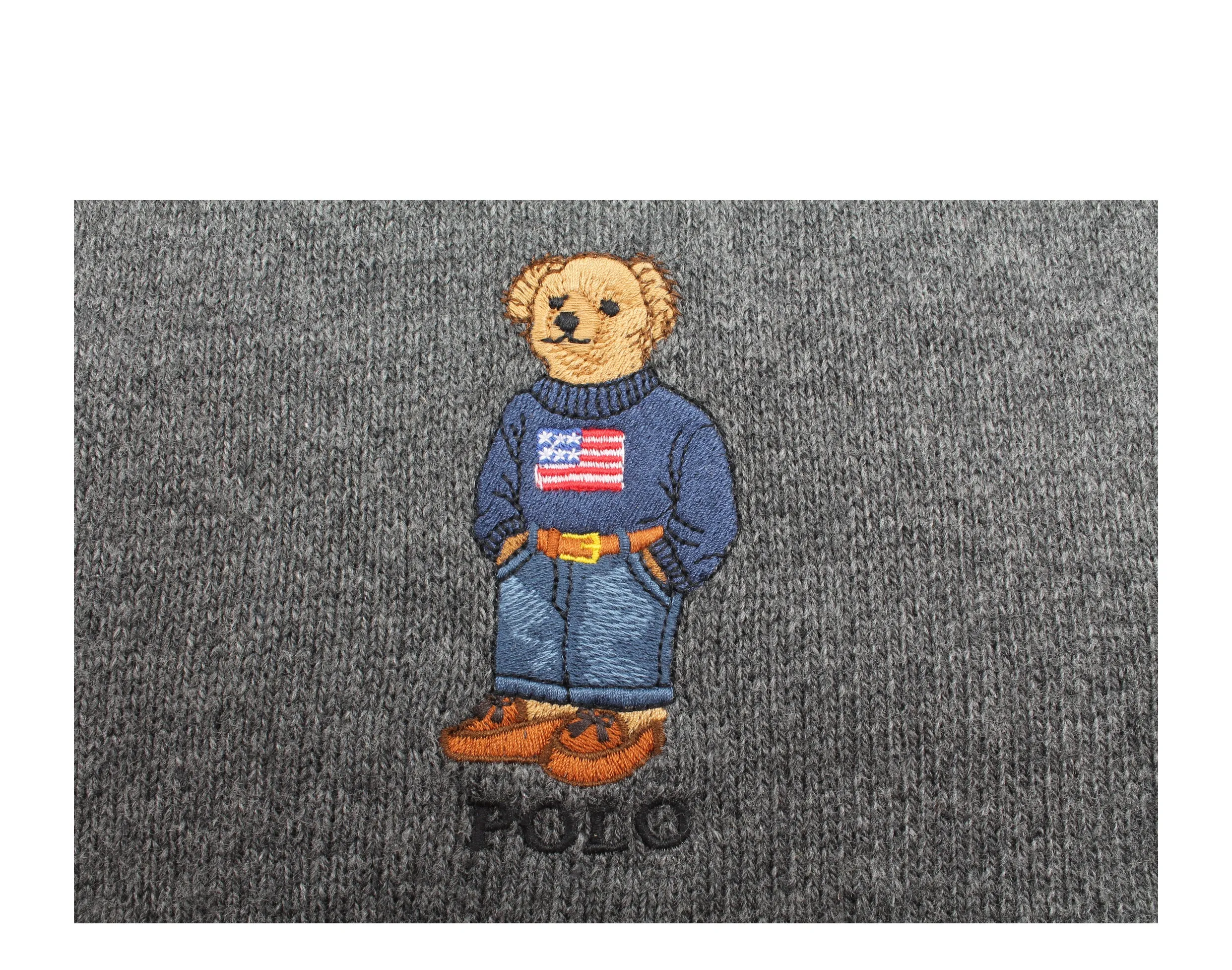 Polo Ralph Lauren Big Polo Bear USA Sweater Knit Scarf