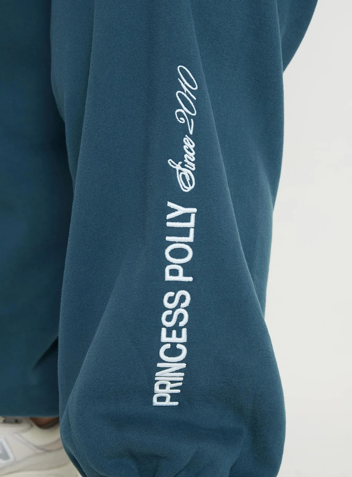 Princess Polly Track Pants Block / Cursive Text Slate Curve