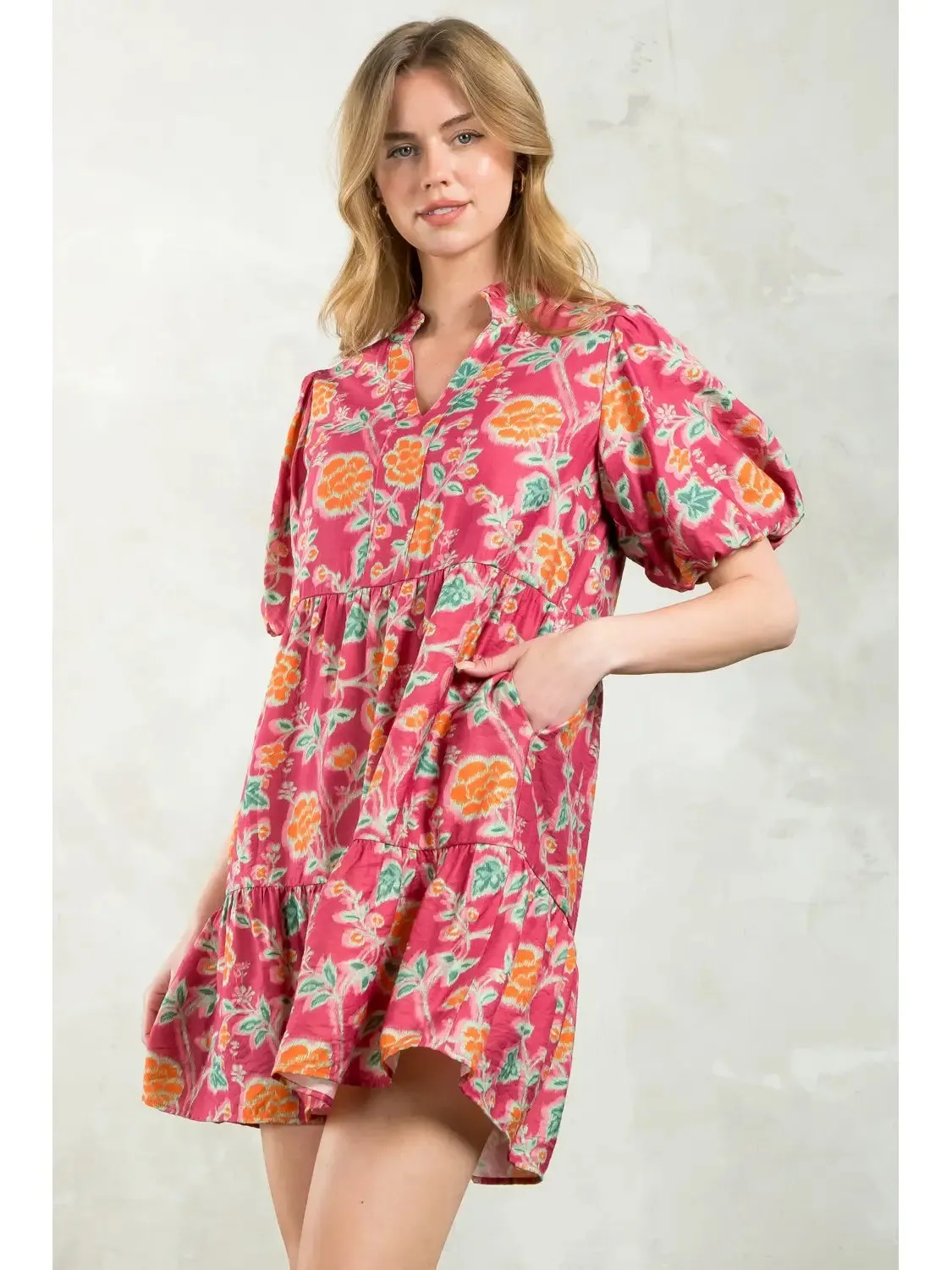 Print Dusty Rose Dress