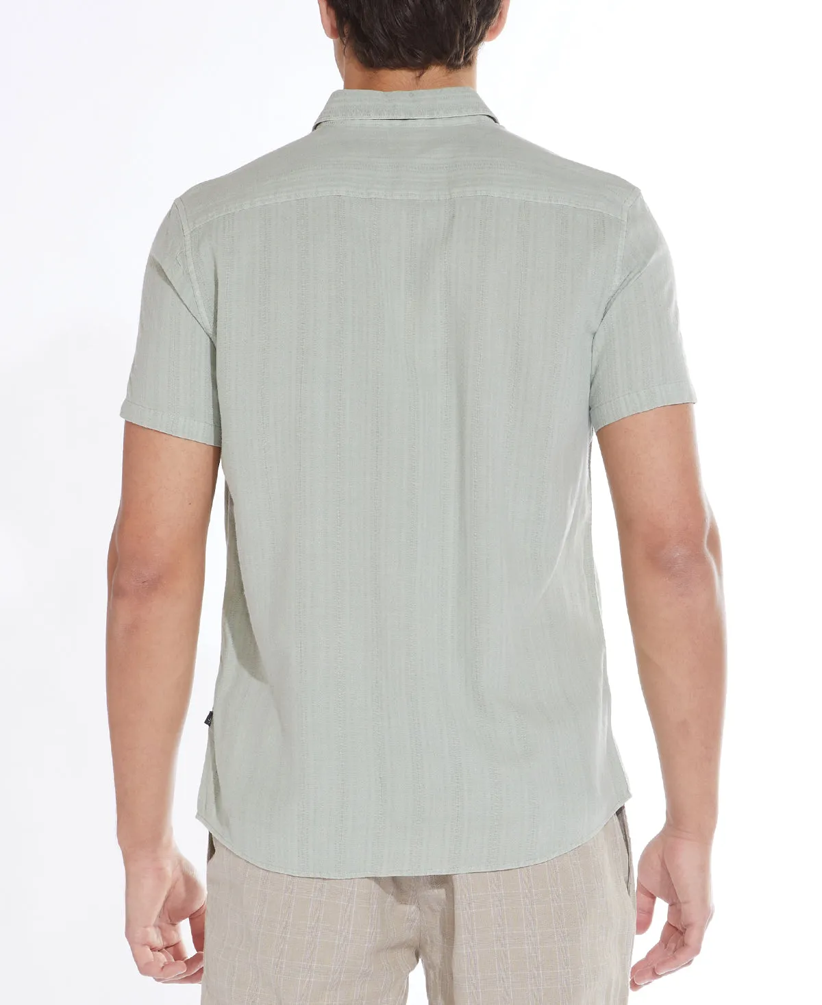 Pueblo Jacquard Stripe Woven Shirt (Sage)