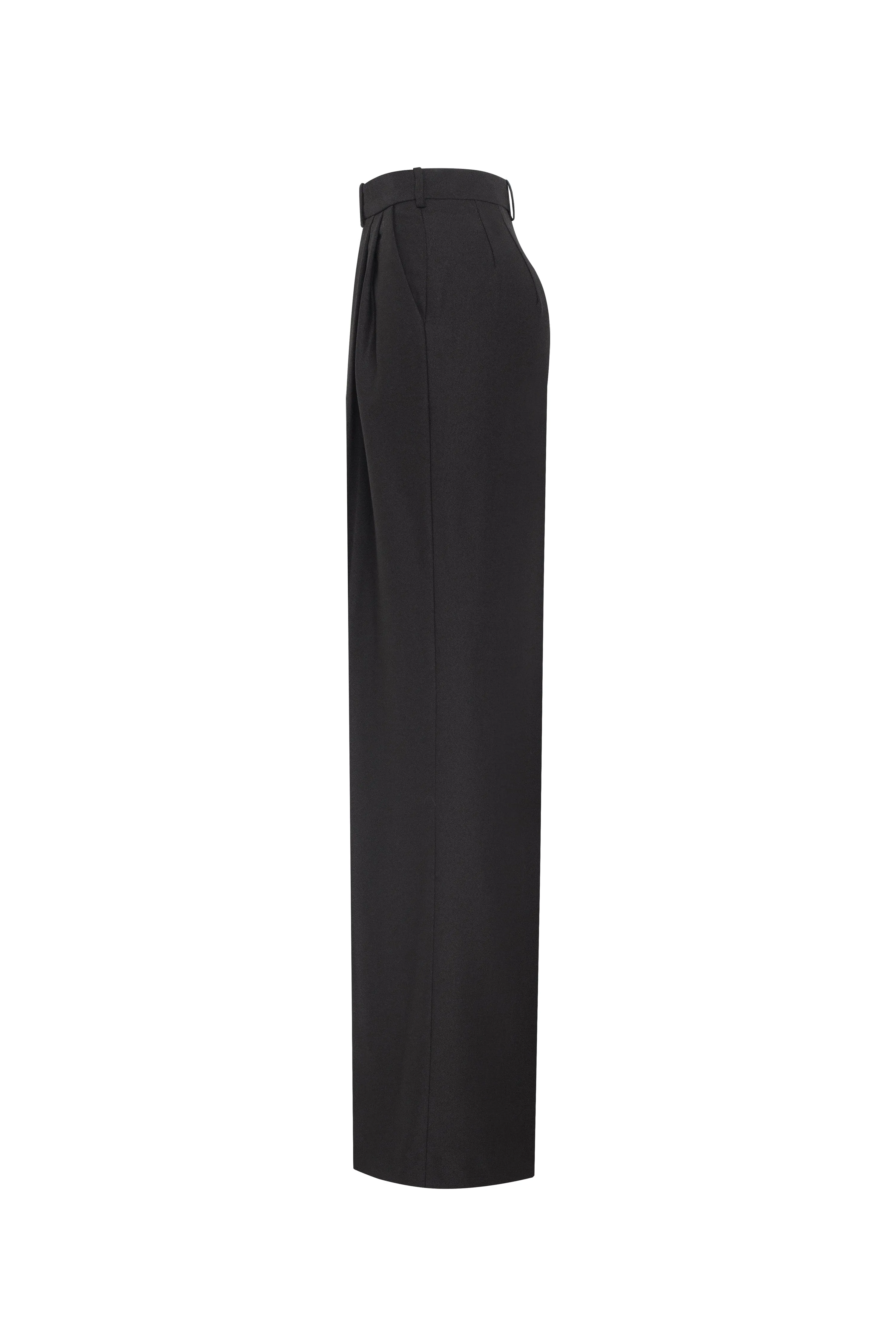 Refined black pants cut from Italian satin, Xo Xo