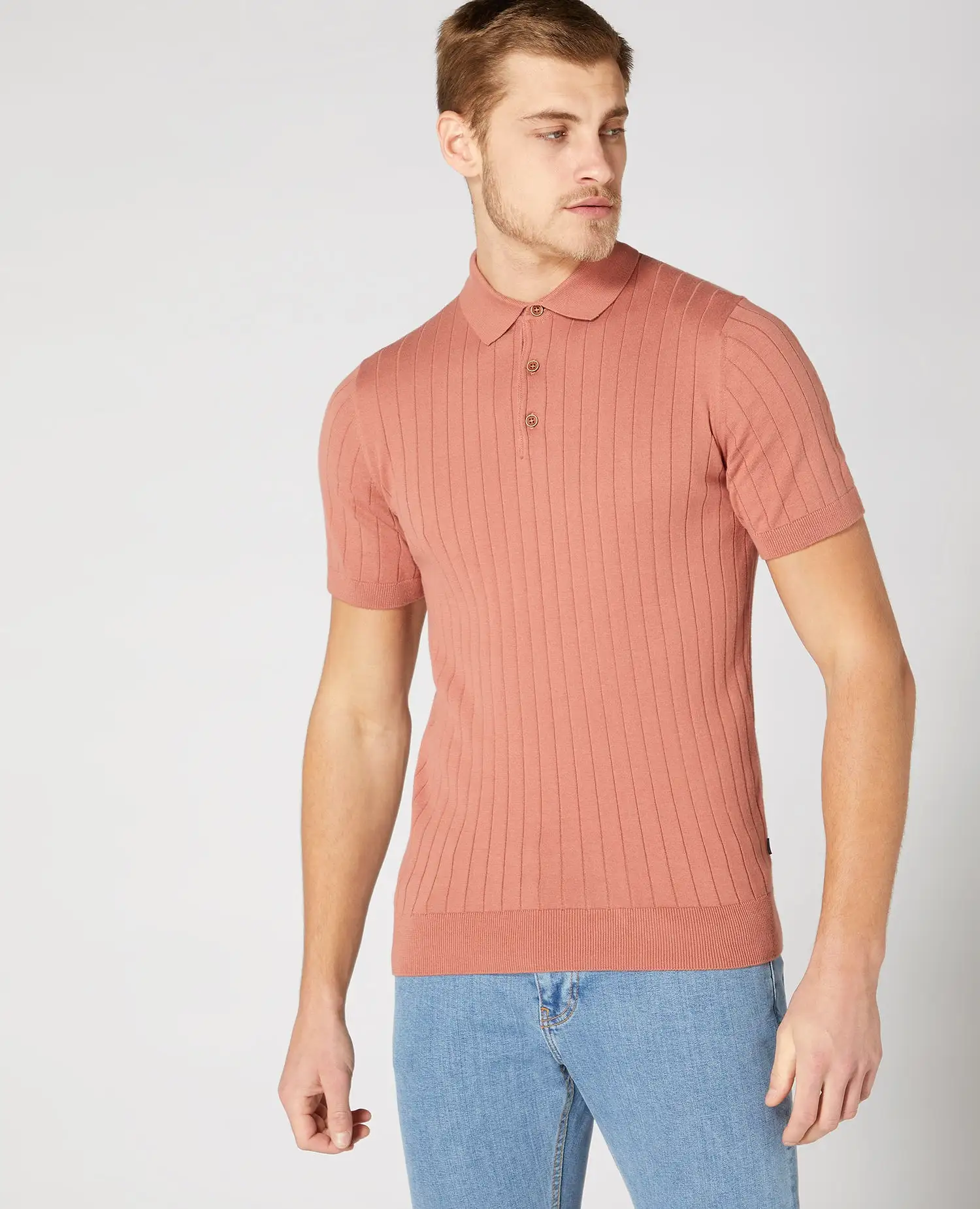 REMUS UOMO Knitted Polo Shirt/Orange - New SS21