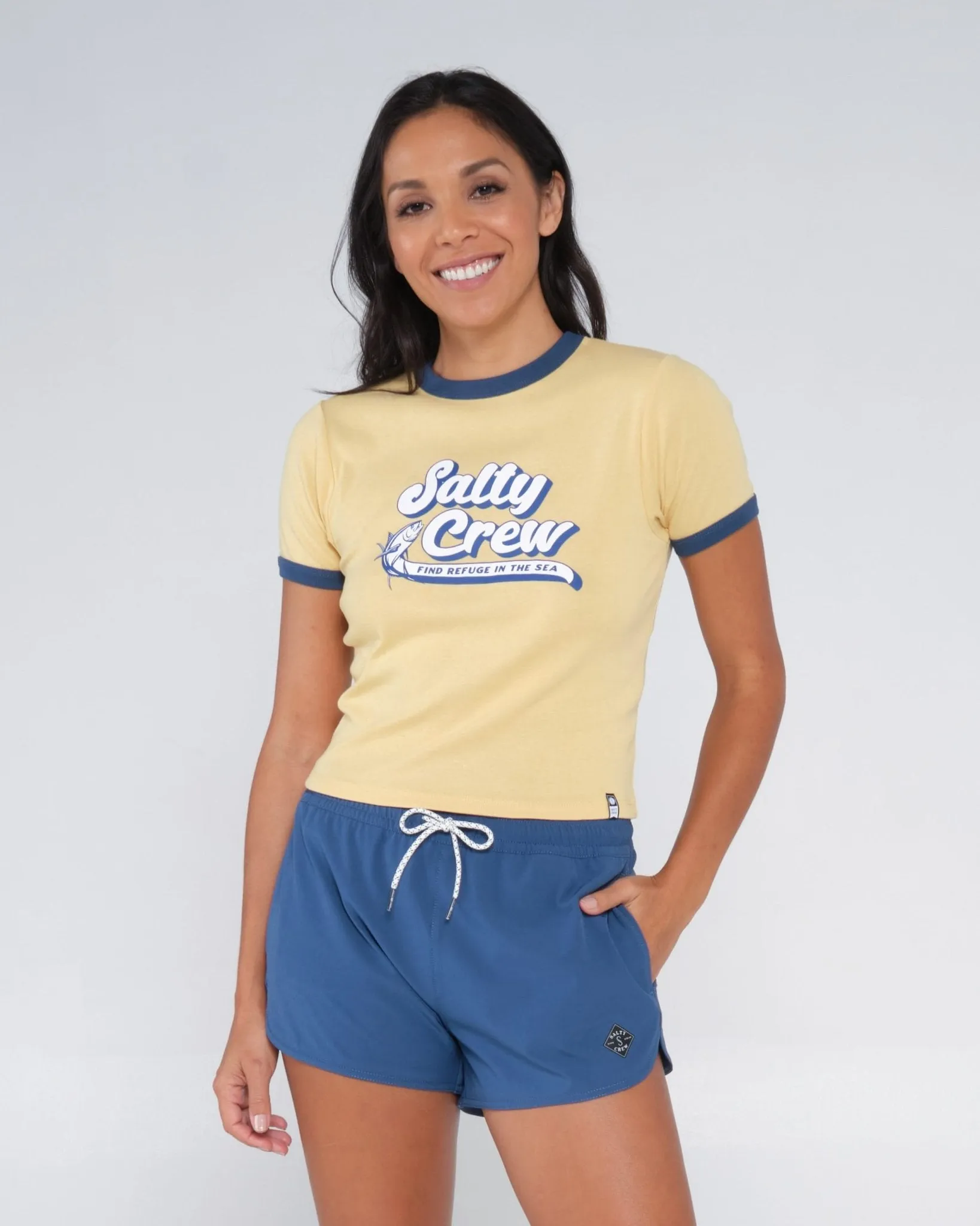 Retro Catch Salty Crew Women's Ringer Tee