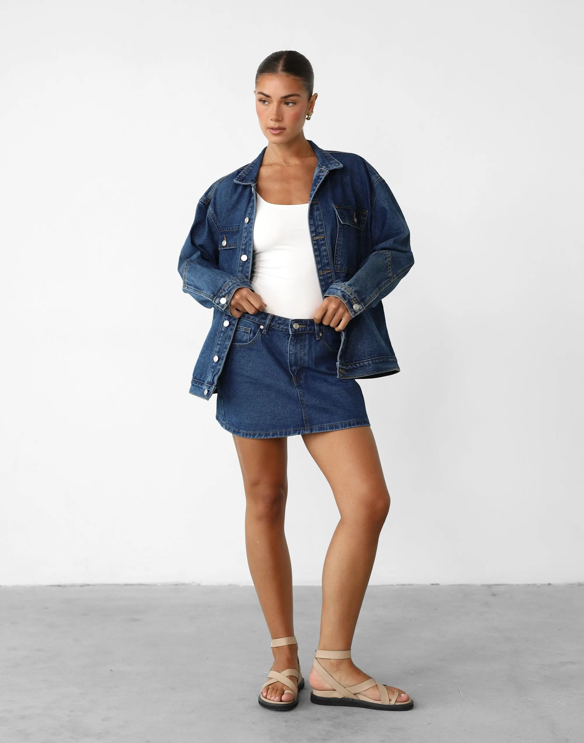 Riri Denim Skirt (Dark Denim)