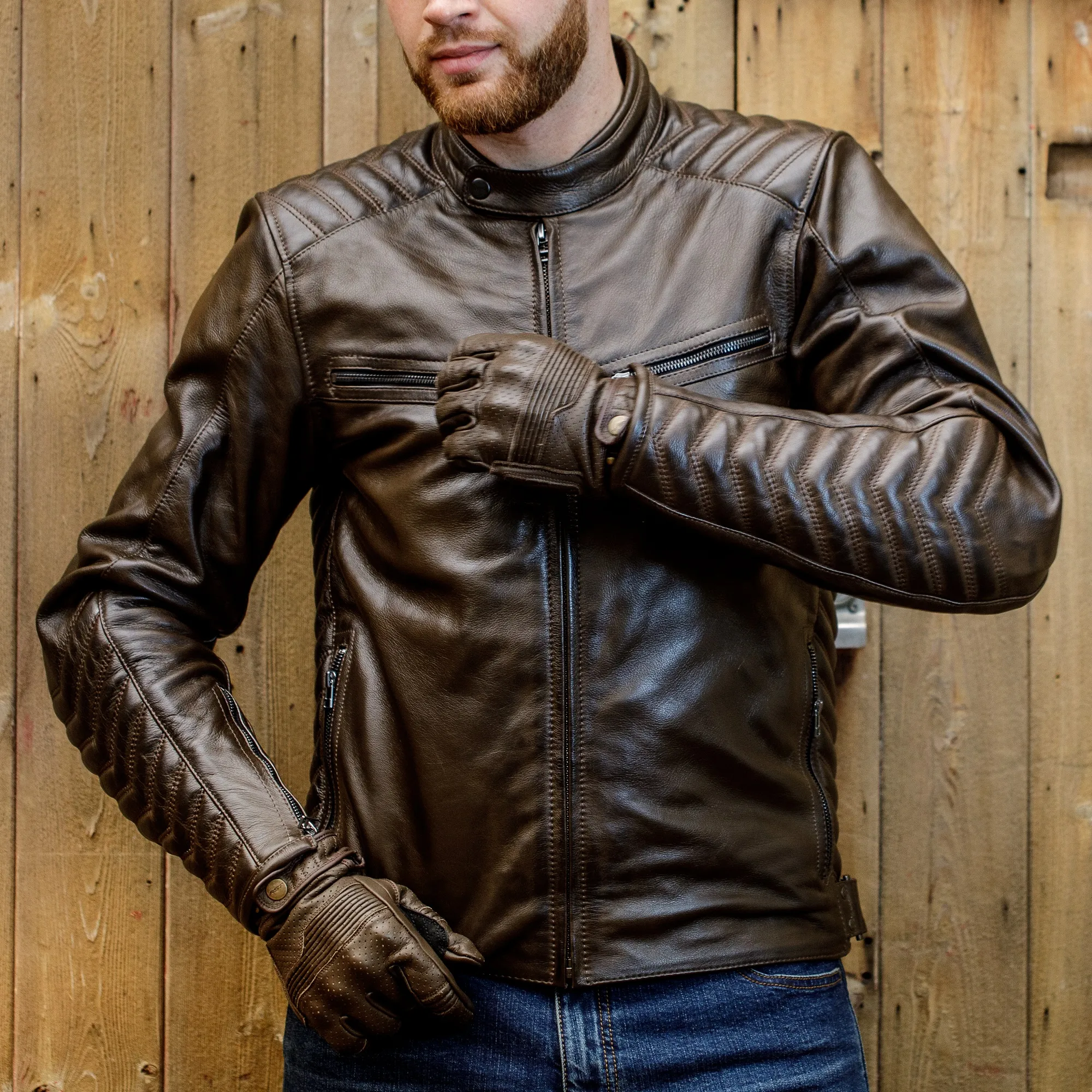 RST Roadster 3 Leather Jacket - Brown