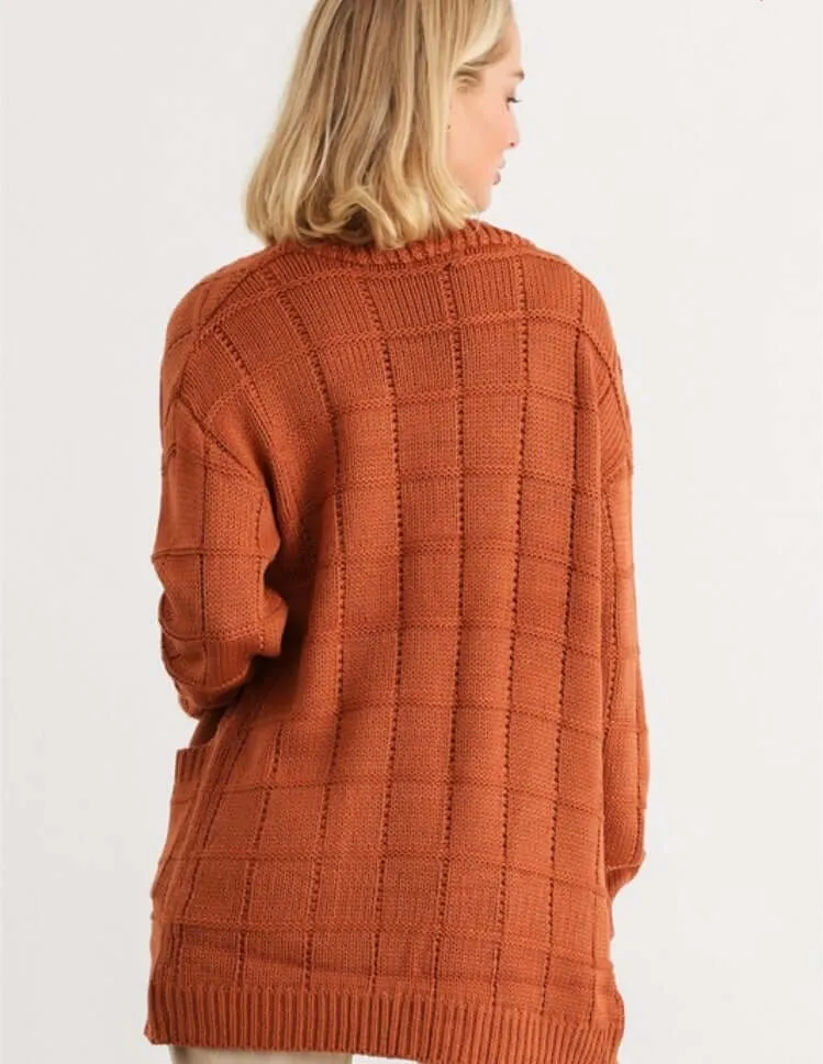 Rust Pocket Cardigan